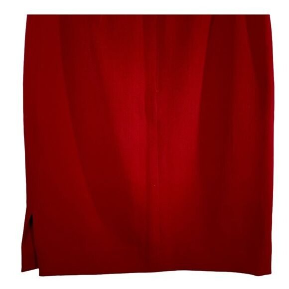Charles Gray Red Wool Pencil Skirt Size 4 | Lined Classic Fall Holiday Work - Picture 6 of 10